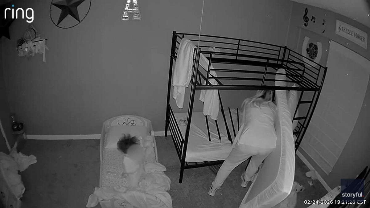 Footage showed the child's grandmother coming to the rescue after being called by the boy's sister.