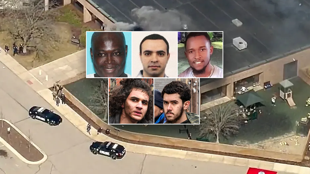 Ndiaga Diagne, Ayman Mohamad, Mohamed Bailor Jalloh, Emir Balat and Ibrahim Kayumi with Temple Israel in the background