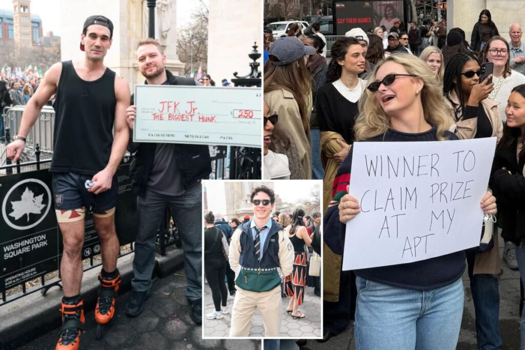 Exclusive | NYC’s JFK Jr. look-alike contest draws hundreds of thirsty women— and crowns its studly winner: ‘Truly an honor’