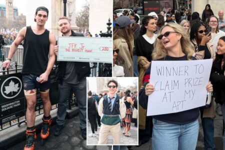 Exclusive | NYC’s JFK Jr. look-alike contest draws hundreds of thirsty women— and crowns its studly winner: ‘Truly an honor’
