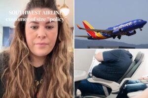 Plus-size traveler blasts Southwest for gate agent’s discrimination: ‘Guess what, my fat ass did fit in the seat’ Plus-size traveler blasts Southwest for gate agent’s discrimination: ‘Guess what, my fat ass did fit in the seat’