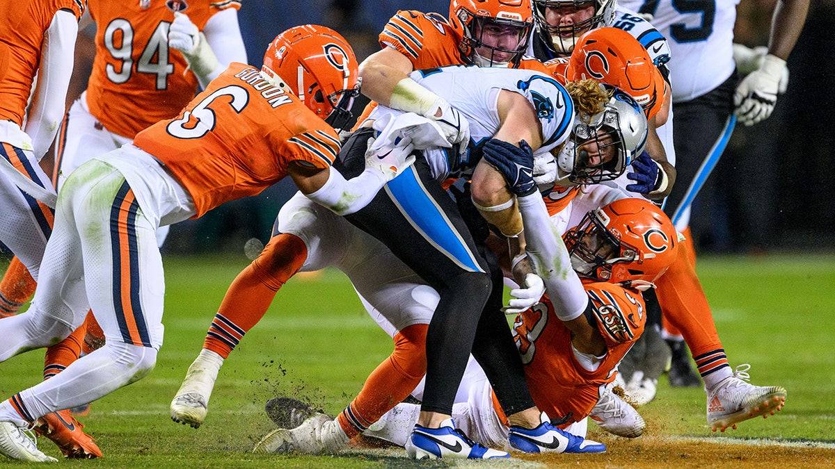 Hayden Hurst is tackled after a reception