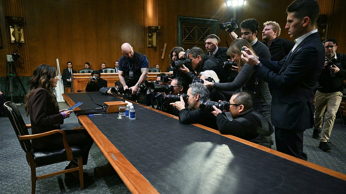 DHS Secretary Kristi Noem testifies before the Senate Judiciary Committee.