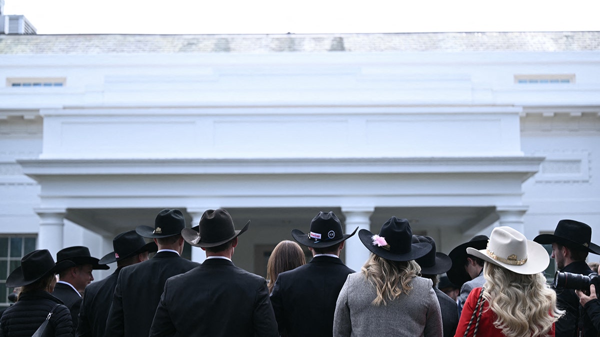 National Finals Rodeo champions outside the West Wing