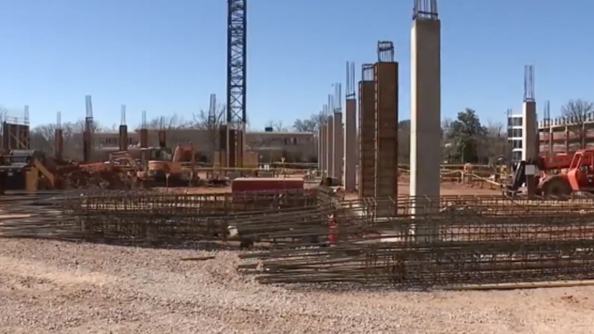 Empty construction site after discovery