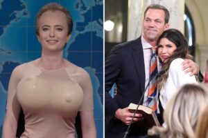 ‘SNL’ pumps up Kristi Noem husband cross-dressing scandal — complete with big wonky balloon breasts ‘SNL’ pumps up Kristi Noem husband cross-dressing scandal — complete with big wonky balloon breasts