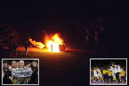 Michigan basketball fans set dozens of fires after team wins first national championship in 37 years
