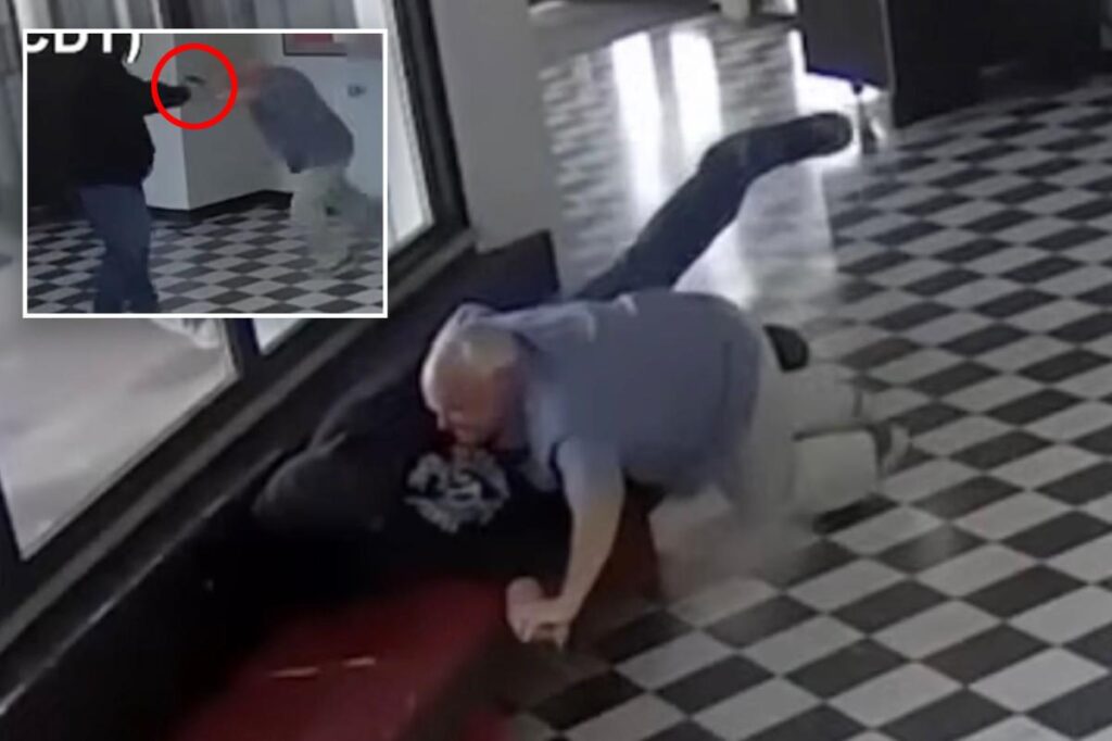 Dramatic moment Oklahoma principal Kirk Moore tackles Columbine-obsessed school shooter while being shot