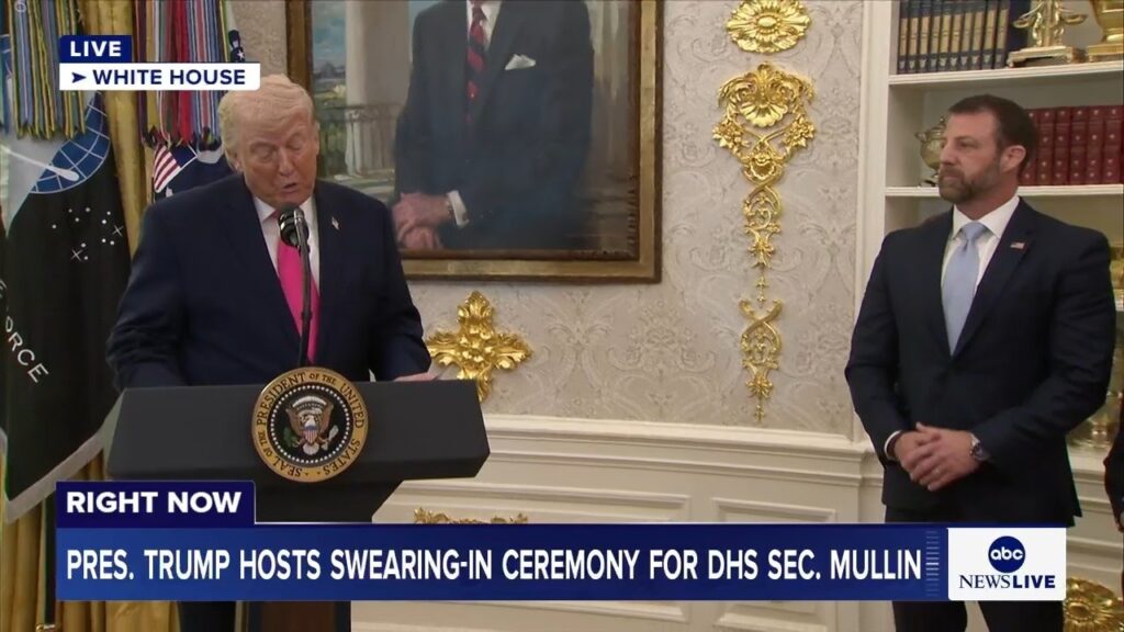 LIVE: President Trump hosts swearing-in ceremony for Homeland Security Sec. Markwayne Mullin