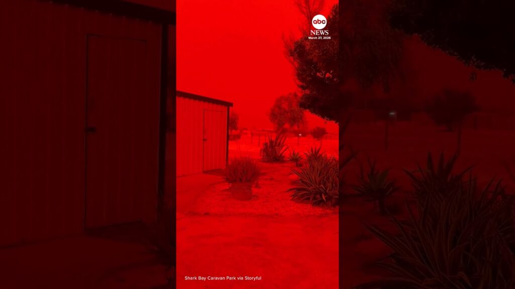 Sky turns red in Western Australia ahead of tropical cyclone