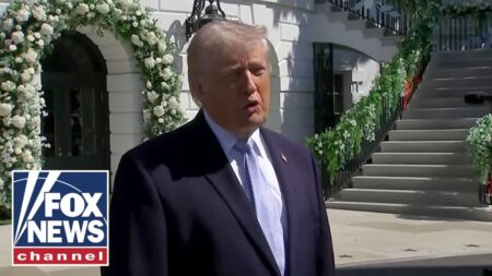 Trump blasts Iran ‘lunatics’ at White House Easter Egg Roll