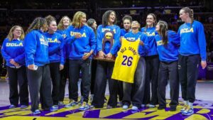 Jimmy Kimmel tells UCLA women’s basketball team to give Trump fake national championship trophy