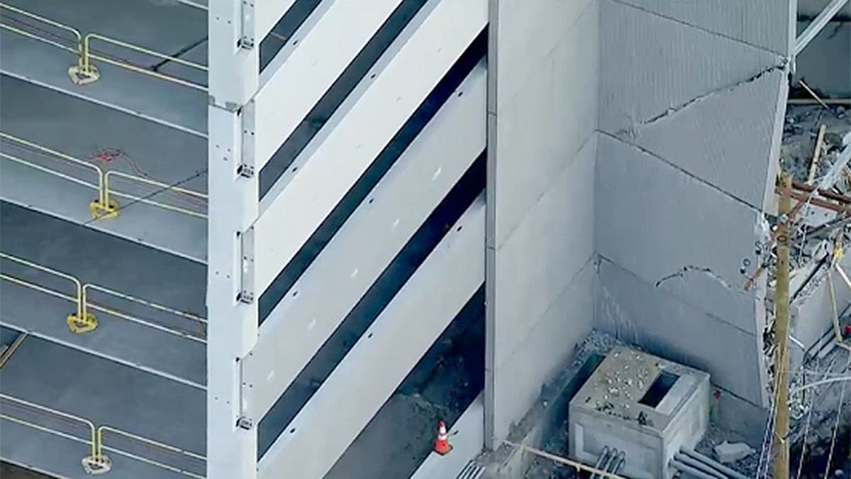 Cracks along side of parking garage in Philadelphia