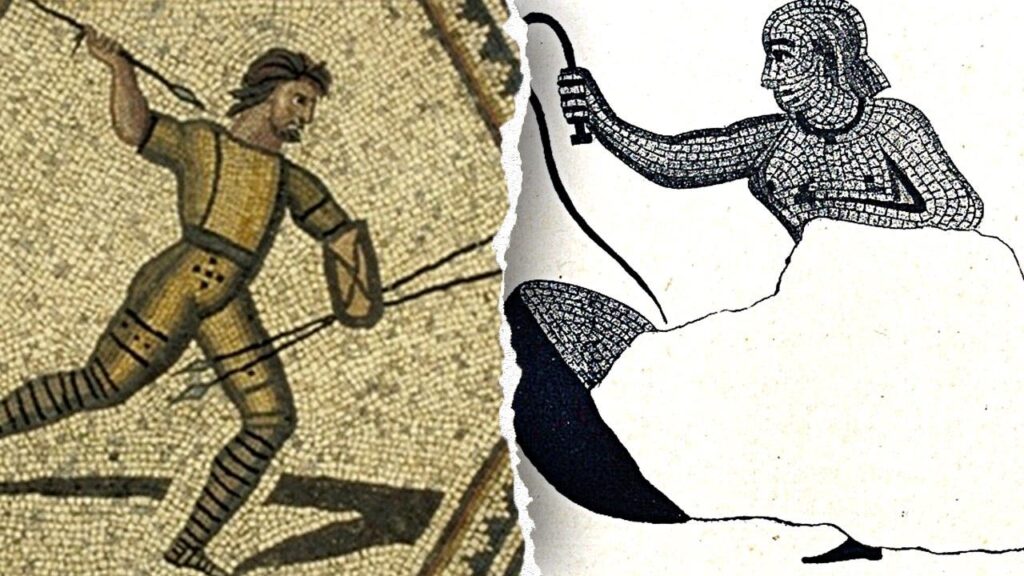 Rare Roman mosaic shows woman battling wild animals in the arena, researcher says