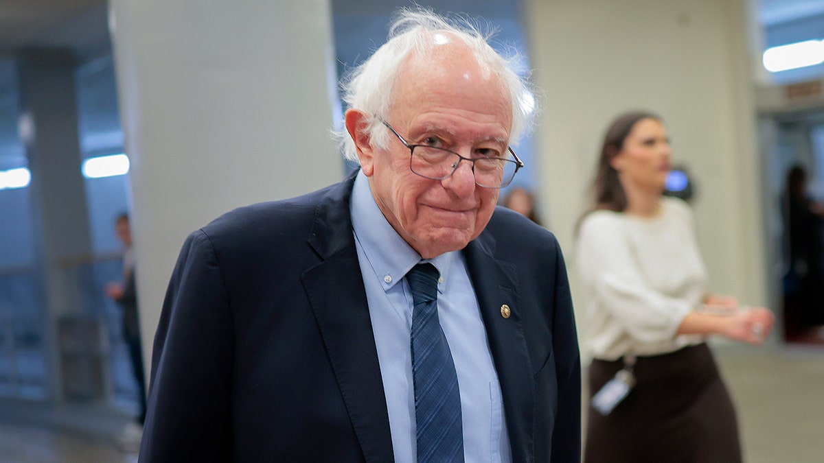 Sen. Bernie Sanders walking toward the Senate Chamber in Washington, D.C.