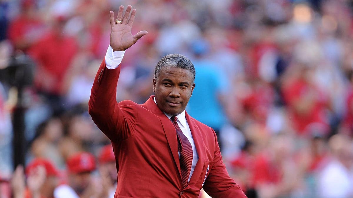 Garret Anderson acknowledging spectators at Angel Stadium of Anaheim