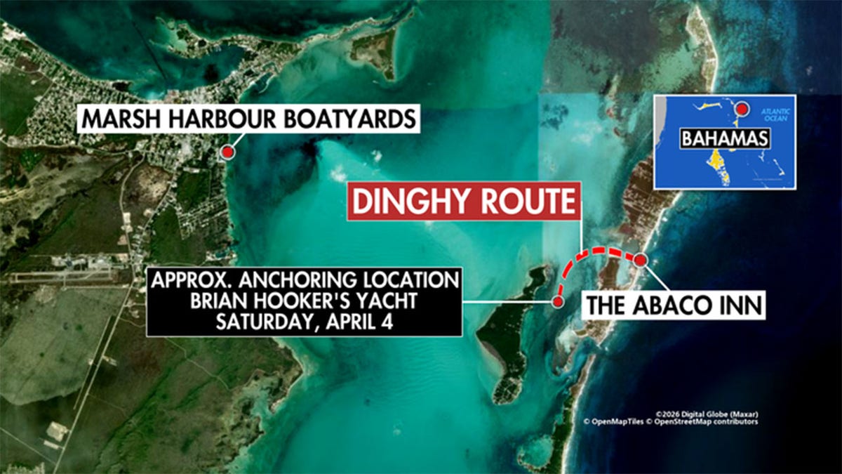 A map shows Brian Hooker's movements in Bahamas