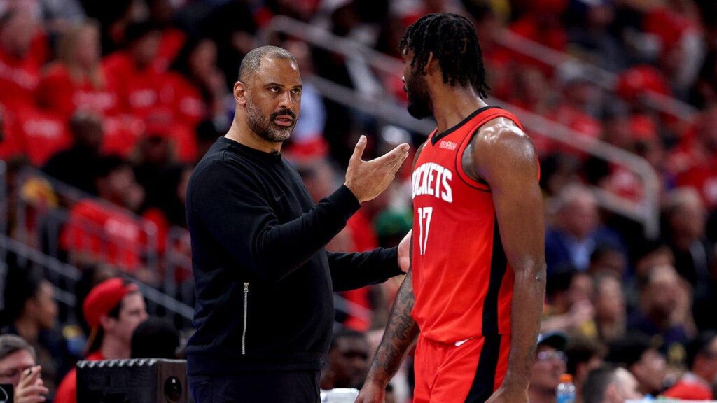 Rockets coach Ime Udoka tells team to ‘grow up’ after blowing late lead to fall behind Lakers 3-0 in playoffs