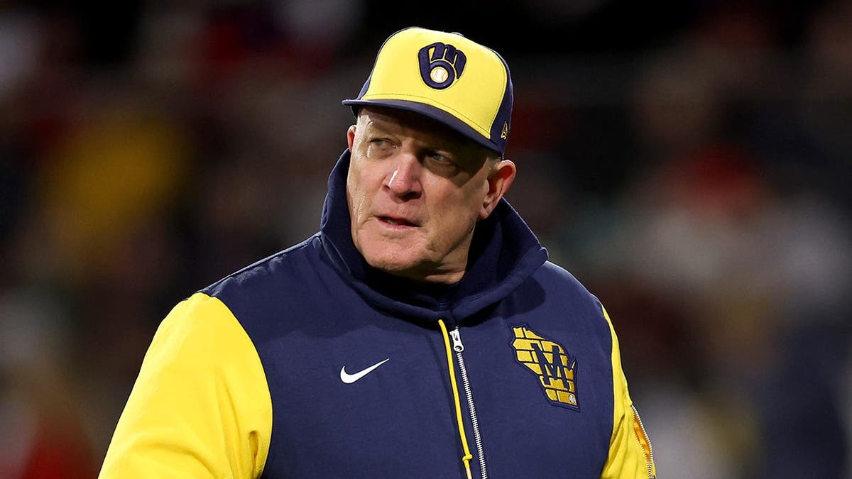 Milwaukee Brewers manager Pat Murphy reacting during a baseball game at Fenway Park