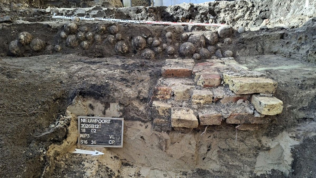 Medieval soil layers at excavation site