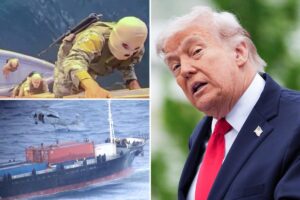 Trump says Iran ‘choking like a stuffed pig’ on Strait of Hormuz blockade