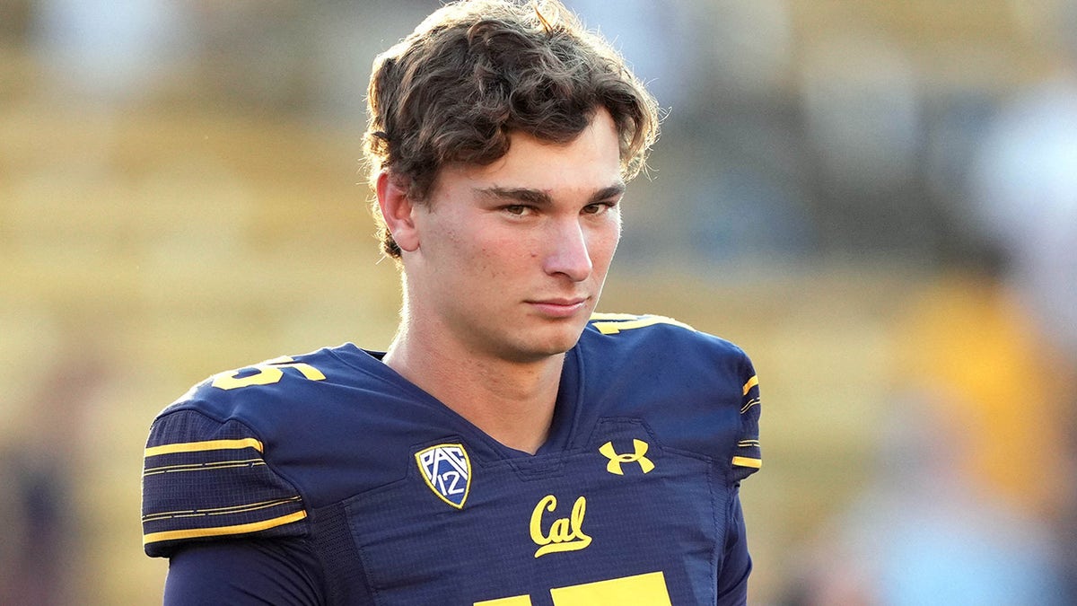 California Golden Bears quarterback Fernando Mendoza standing on the field after a game