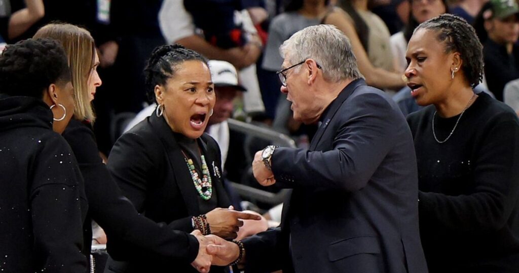 What Was Said Between UConn Coach Geno Auriemma and USC Coach Dawn Staley In Tense Postgame Moment