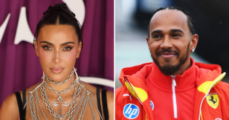 Kim Kardashian Smiles While Riding Shotgun With Lewis Hamilton in New Video: ‘That’s Insane’
