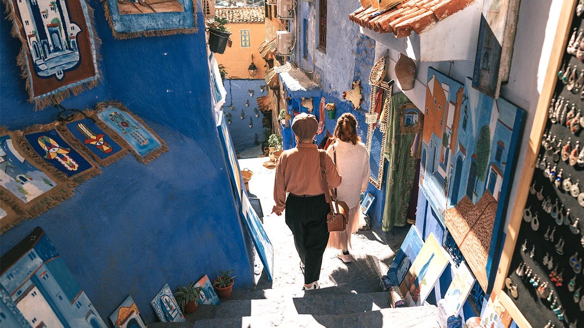 Women walking in Moroccan market