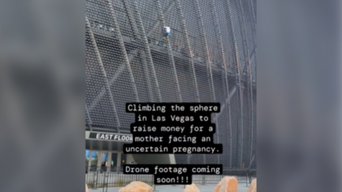 Maison Des Champs climbing the Las Vegas Sphere