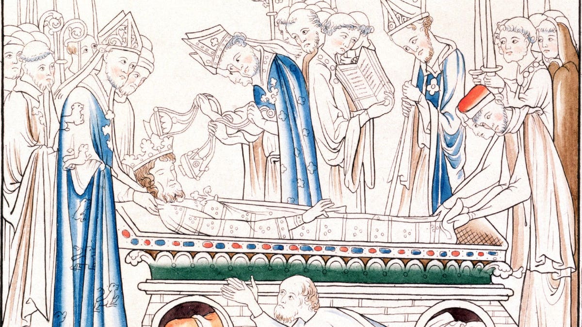 Medieval depiction of the death of Edward the Confessor