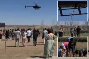 Helicopter releases thousands of colorful Easter eggs for Colorado church hunt Helicopter releases thousands of colorful Easter eggs for Colorado church hunt
