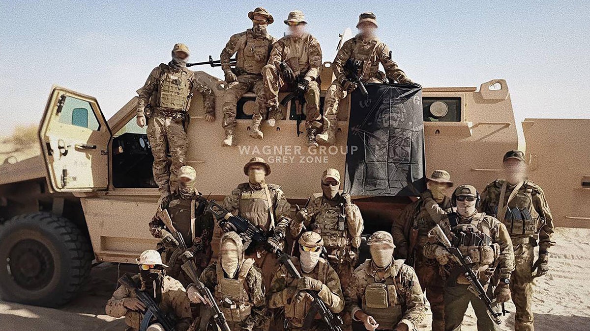 Wagner troops standing in a group in Mali