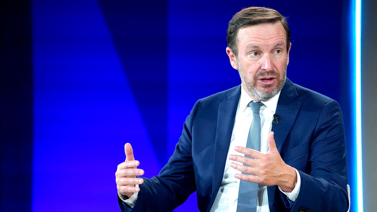 Sen. Chris Murphy speaking at the 2025 Concordia Annual Summit in New York City
