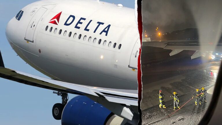 Passengers screamed ‘turn around’ as flames shot from Delta jet engine moments after takeoff