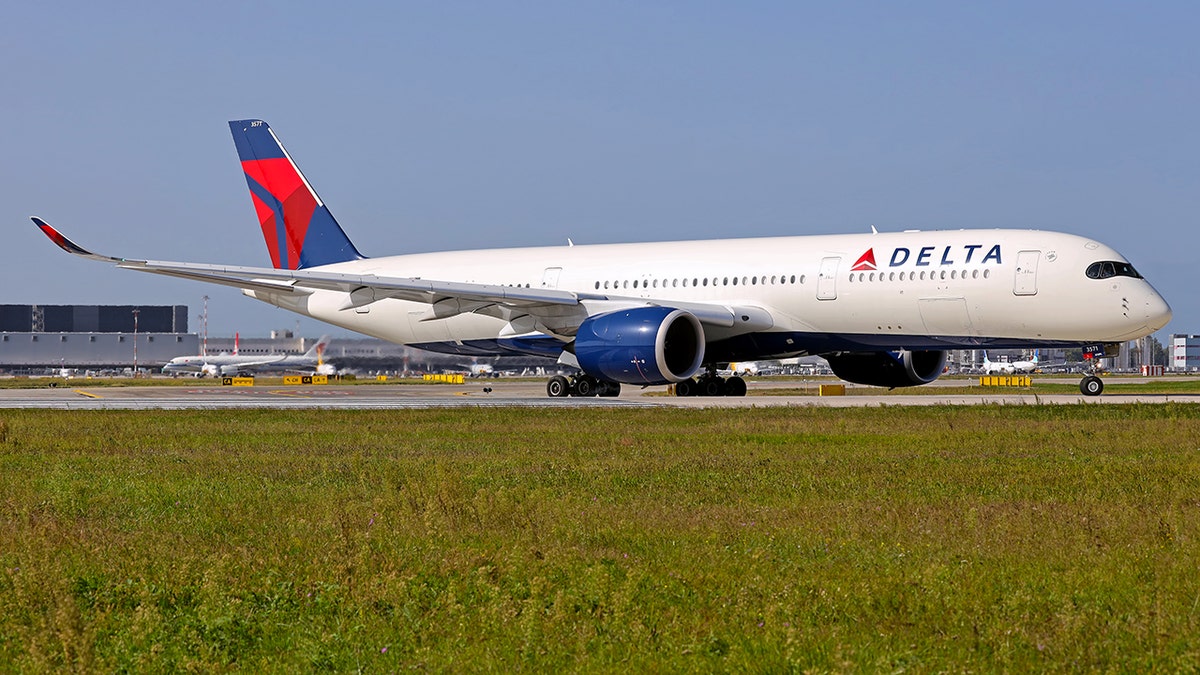 Delta Airlines Airbus A350-900 taxiing on runway at Milan Malpensa airport
