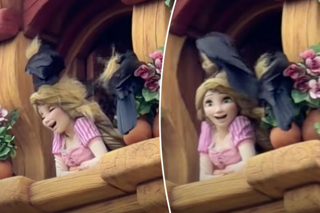 Disney park visitors traumatized as crows attack Rapunzel in distressing video: ‘Definitely tangled now’