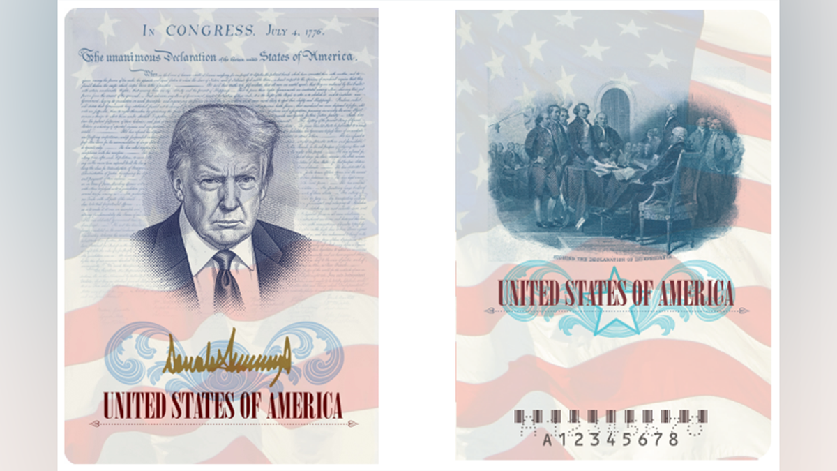 Donald Trump holding new U.S. passports