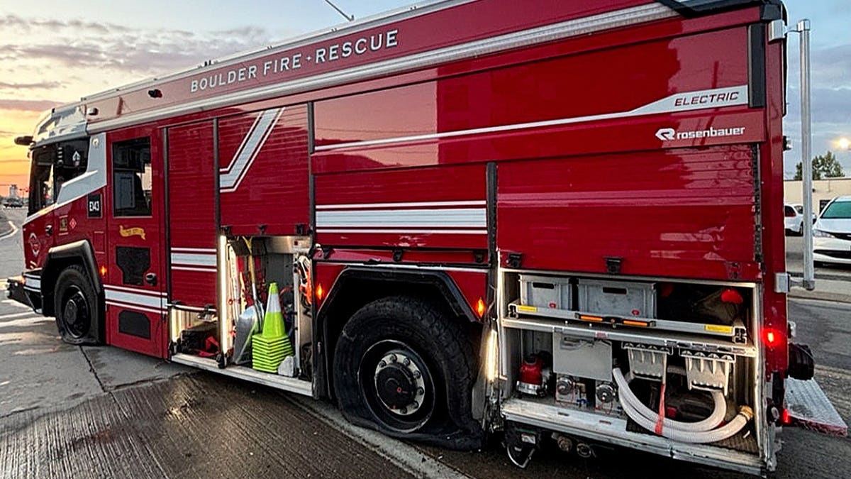 fire truck with open panels