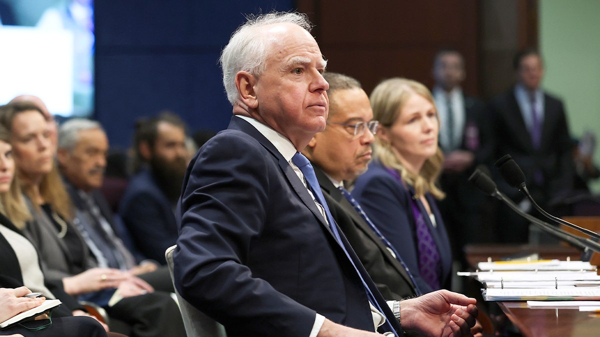 Minnesota Gov. Tim Walz testifies during a House Oversight and Government Reform Committee hearing at the U.S. Capitol