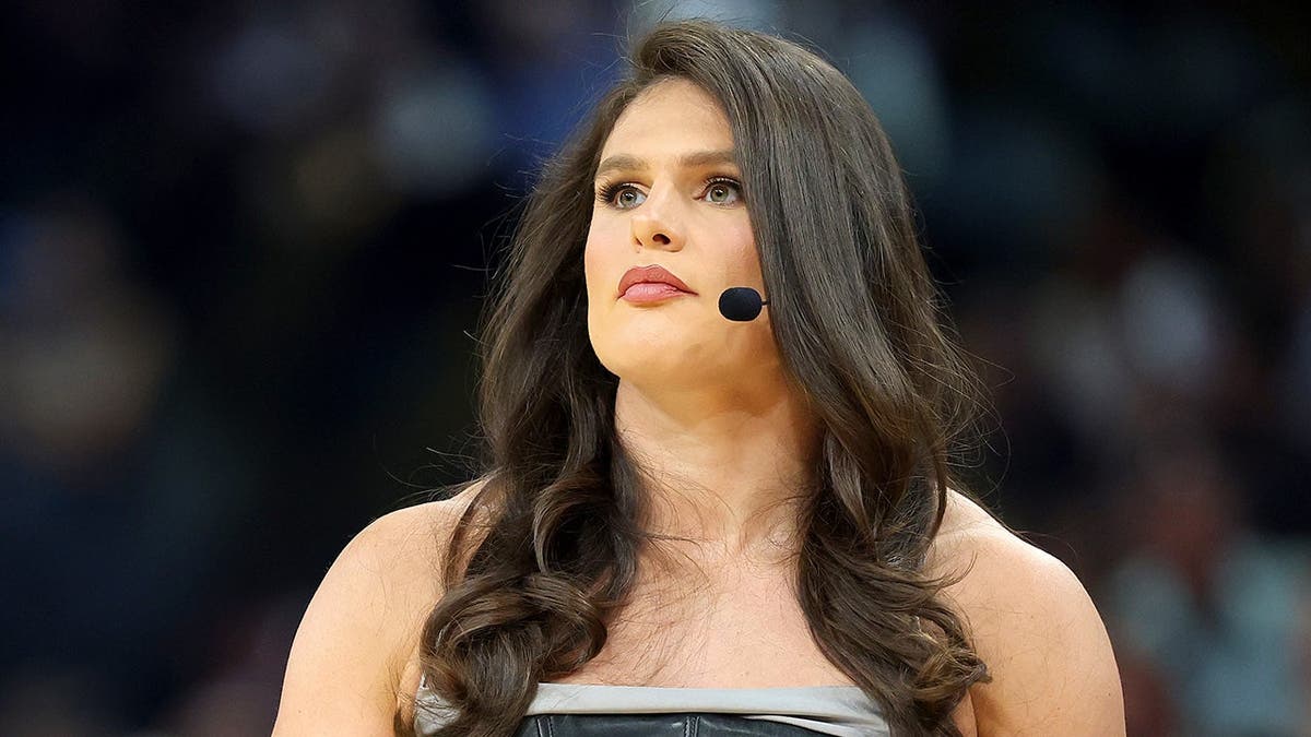 Ilona Maher standing on basketball court before NCAA women's championship game