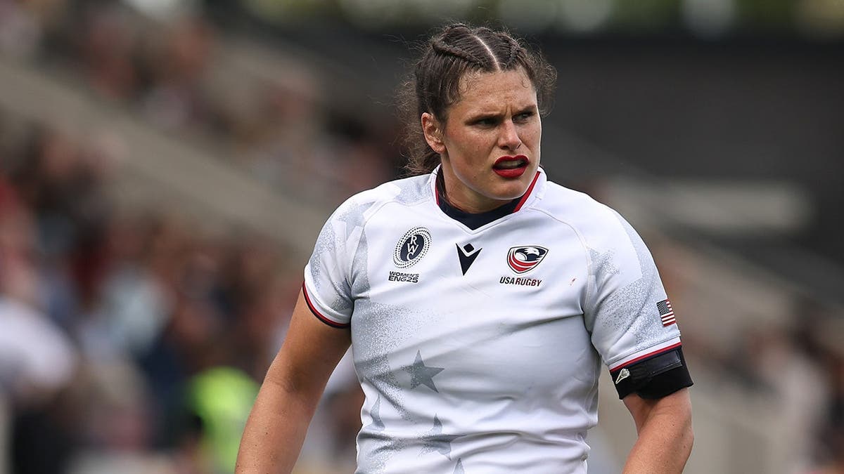 Ilona Maher playing rugby during a match at LNER Community Stadium in York
