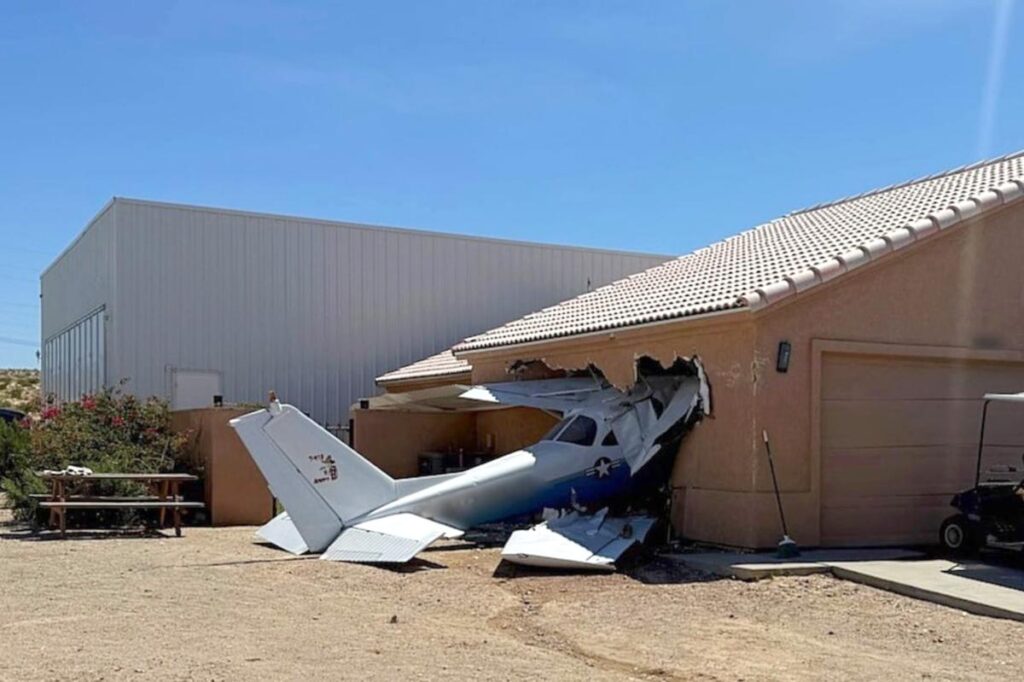 Small plane crashes into side of Arizona home after veering off airport runway, leaving 2 people hospitalized Small plane crashes into side of Arizona home after veering off airport runway, leaving 2 people hospitalized