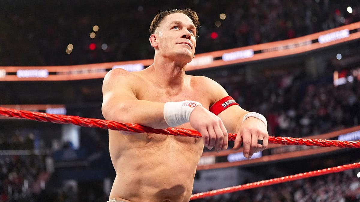 John Cena looking on during Saturday Night's Main Event at Capital One Arena