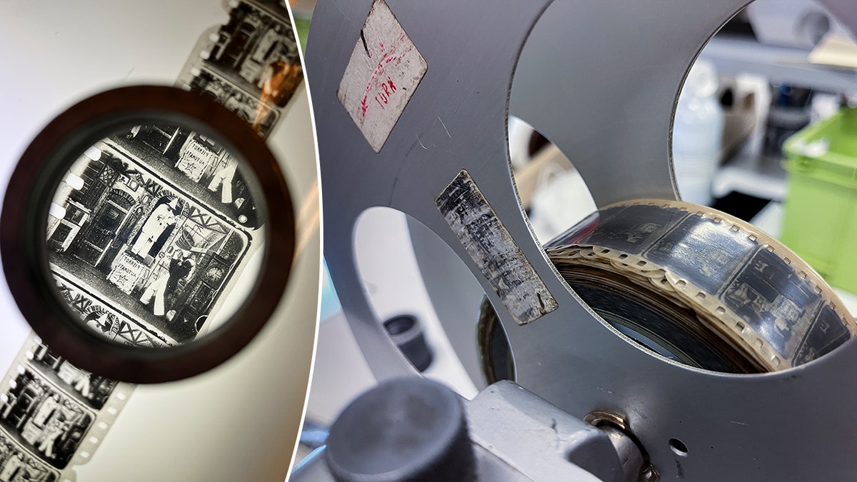 Split image of Melies film frame, entire reel