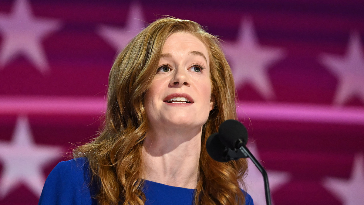 Michigan State Senator Mallory McMorrow speaking at the Democratic National Convention in Chicago