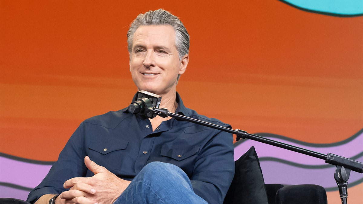 Governor Gavin Newsom speaking at a session during the SXSW conference in Austin, Texas