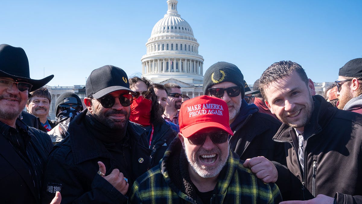 Tarrio, Rhodes, Biggs and Rehl at the U.S. Capitol in February