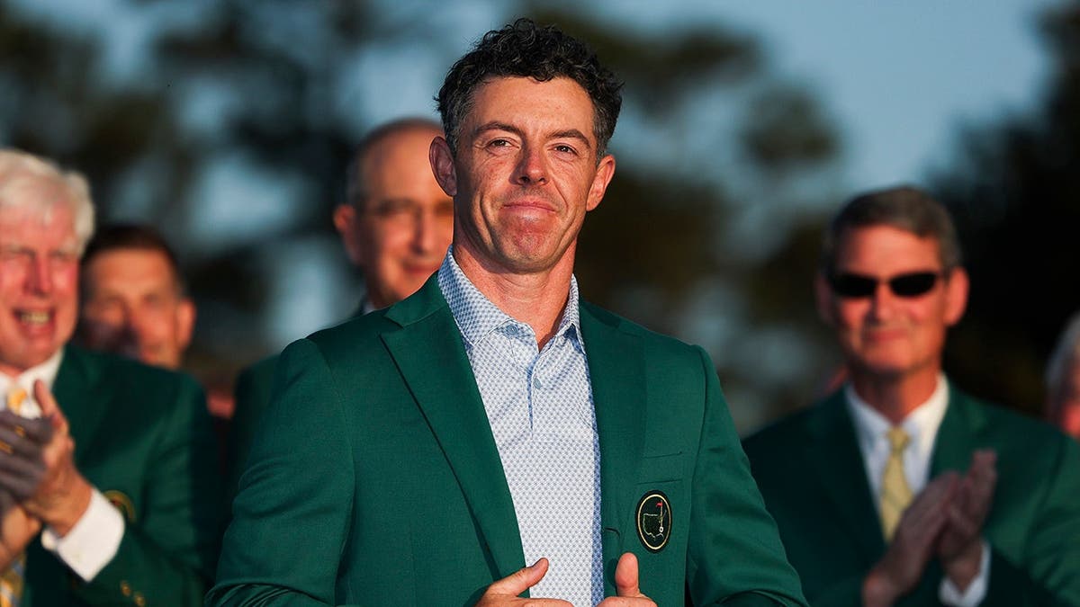 Rory McIlroy wears the Green Jacket at Augusta National Golf Club
