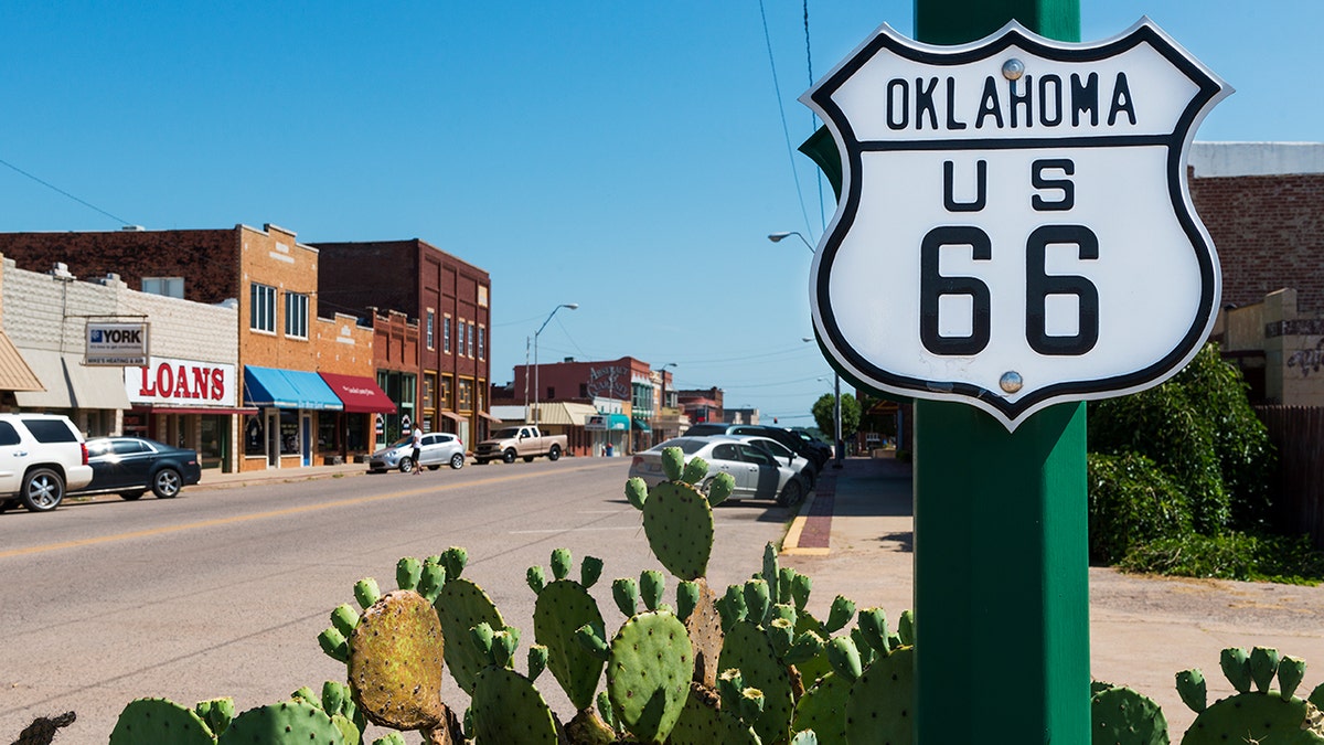 Oklahoma Route 66 road sign
